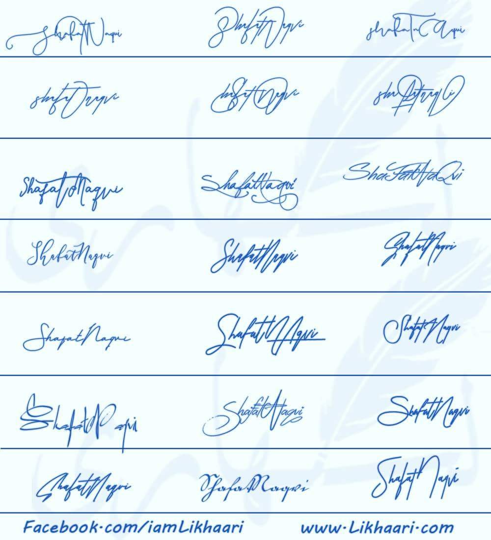 Signatures for Shafat Naqvi