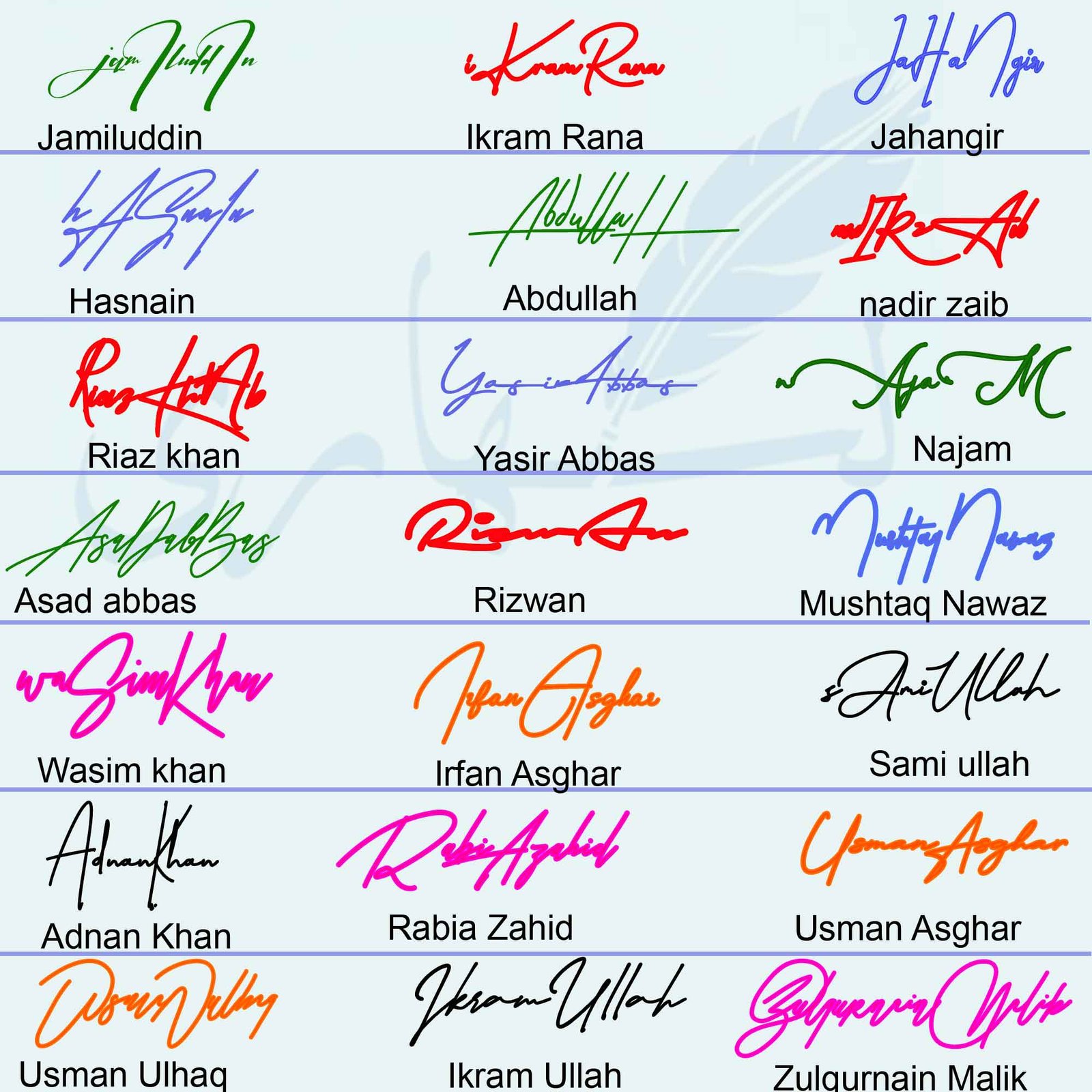 Different Name Best Signature Collection Likhaari