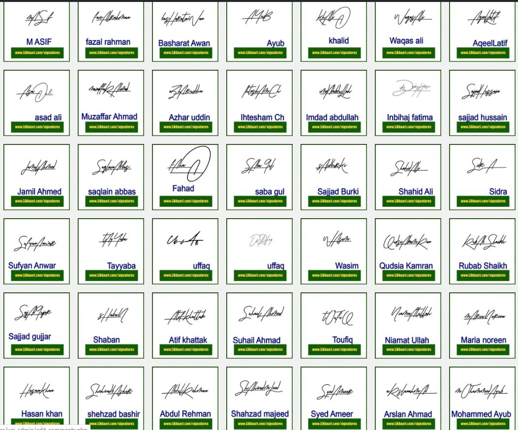 Mix Name Handwritten Signature Collection 12-11-2019