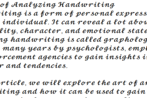 How to Analyzing Handwriting