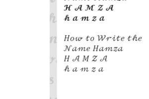 How to Write the Hamza Name